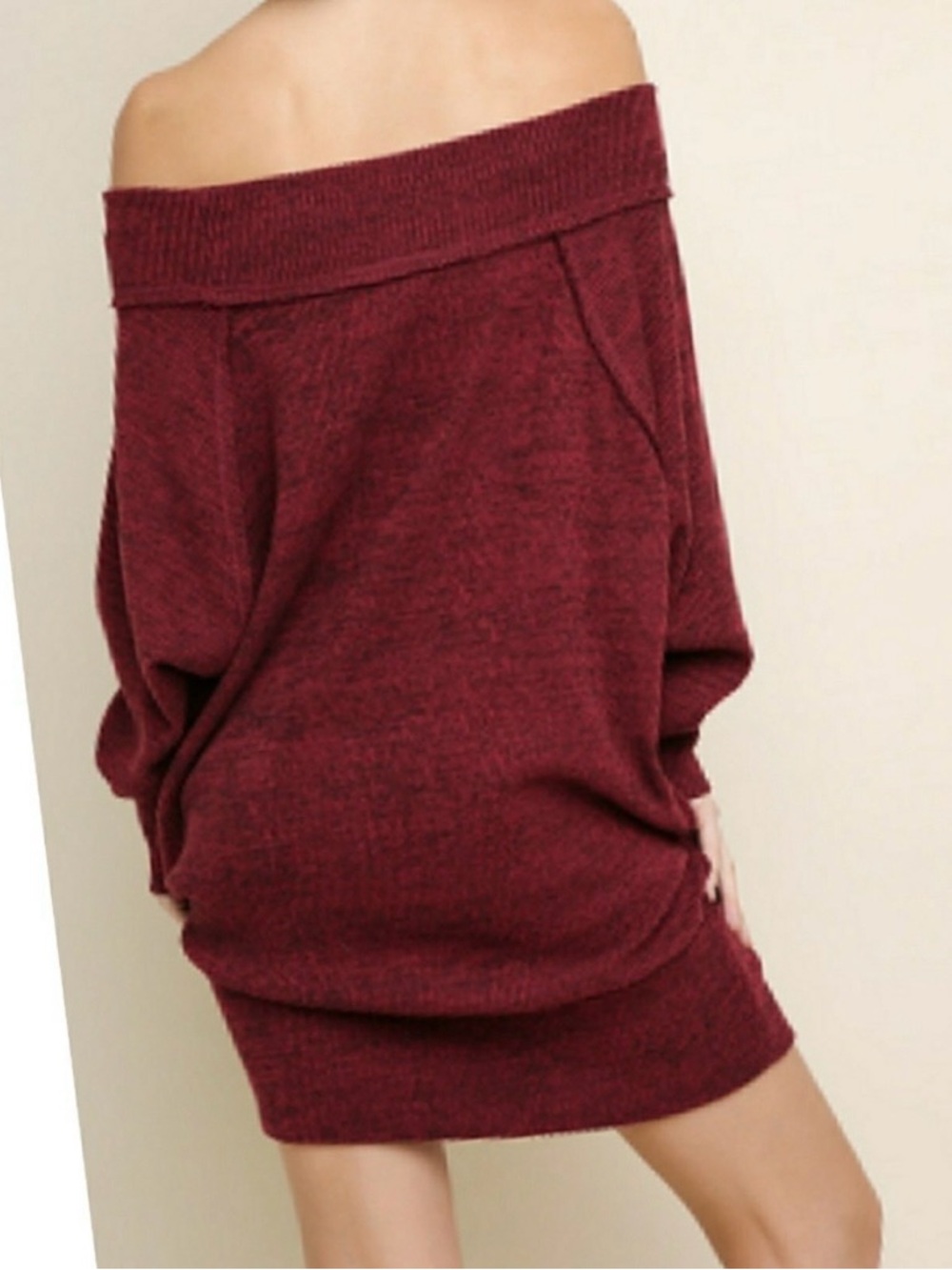 Umgee Off-Shoulder Rib Knit Tunic Dress
